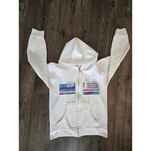 Unisex Retro White Ft Lauderdale Florida Sunshine‎ State Zip Up Hoodie Size S